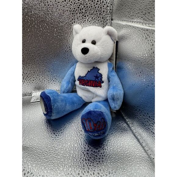 #10 Virginia State Beanie Bear By Limited Treasures New With Tags And Quarter - Picture 5 of 11